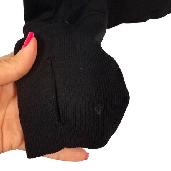 Athleta Studio Ribbed Hoodie Pullover Black‎ Size M - Picture 3 of 10